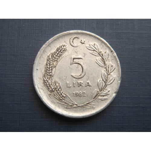 Монета 5 лир Турция 1982