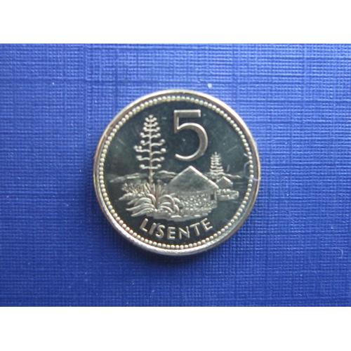 Монета 5 лисенте Лесото 1998 хижина