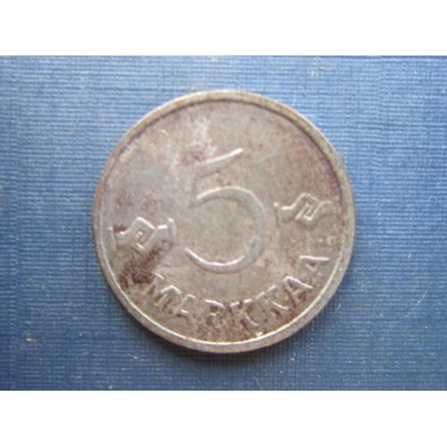 Монета 5 марок Финляндия 1953 сталь