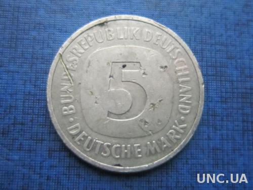 Монета 5 марок ФРГ 1989 J
