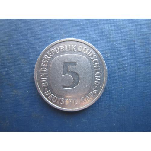 Монета 5 марок Німеччина ФРН 1986 F