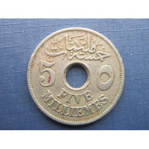 Монета 5 миллимов Египет 1917 Британский протекторат