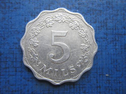 монета 5 милс Мальта 1972