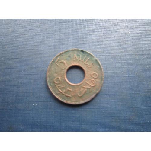 Монета 5 мілс Палестина 1942