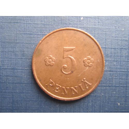 Монета 5 пенни Финляндия 1920