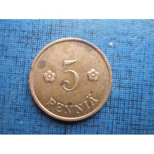 Монета 5 пенни Финляндия 1936