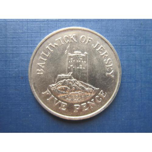 Монета 5 пенсов Джерси Великобритания 1983 башня большая