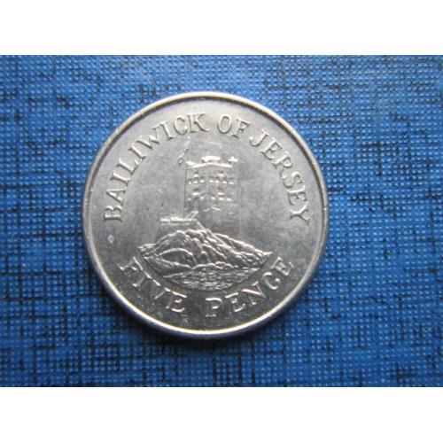 Монета 5 пенсов Джерси Великобритания 1990