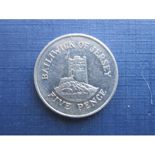 Монета 5 пенсов Джерси Великобритания 2002