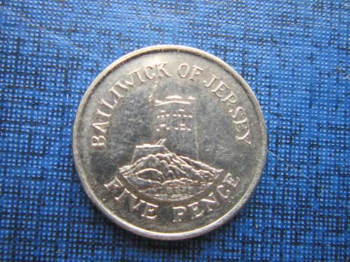 Монета 5 пенсов Джерси Великобритания 2006