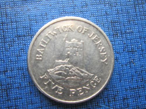 Монета 5 пенсов Джерси Великобритания 2008