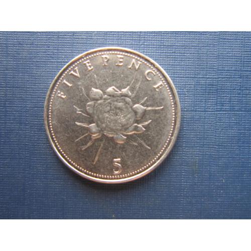 Монета 5 пенсов Гибралтар Великобритания 2016 цветок