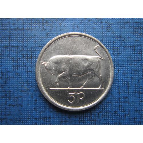 Монета 5 пенсов Ирландия 1993 фауна бык