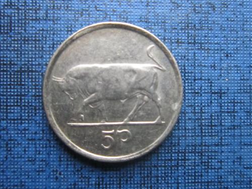 монета 5 пенсов Ирландия 1996 фауна бык