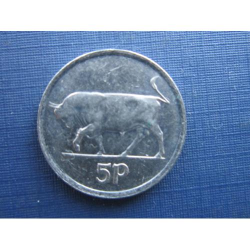 Монета 5 пенсов Ирландия 1998 фауна бык