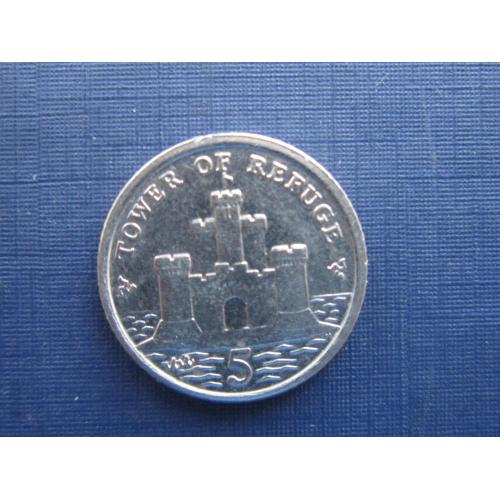 Монета 5 пенсов Мэн Великобритания 2009 Башня Приют