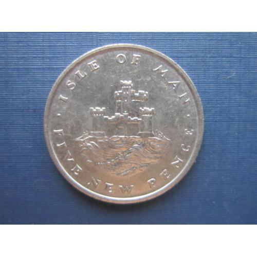 Монета 5 пенсов Остров Мэн Великобритания 1975 замок