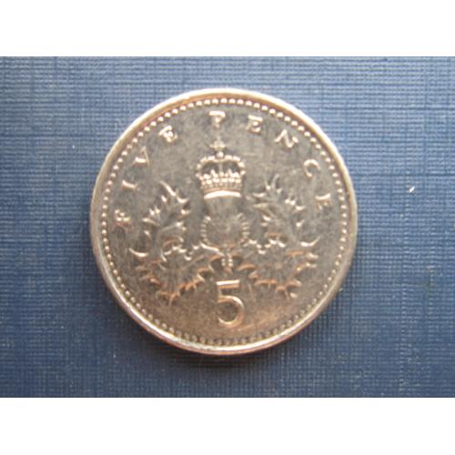Монета 5 пенсов Великобритания 2001