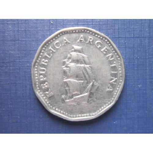 Монета 5 песо Аргентина 1962 корабль парусник