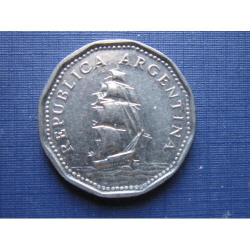 Монета 5 песо Аргентина 1963 корабль парусник