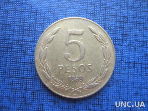 монета 5 песо Чили 1989
