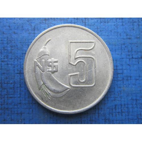Монета 5 песо Уругвай 1980
