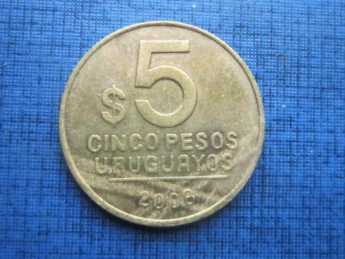 монета 5 песо Уругвай 2008