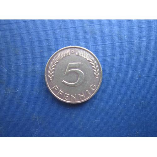 Монета 5 пфенігів Німеччина ФРН 1950 D