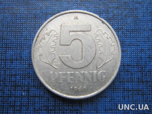монета 5 пфеннигов ГДР 1968

