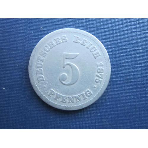 Монета 5 пфеннигов Германия 1875 А империя