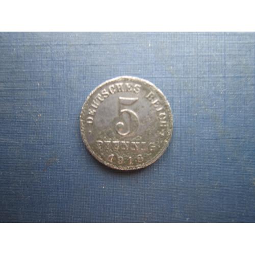 Монета 5 пфеннигов Германия 1918 как есть