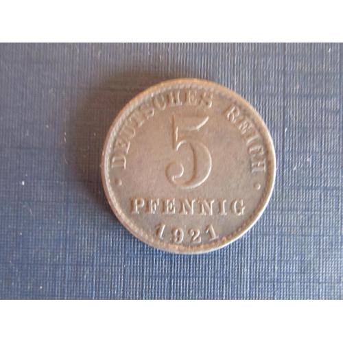 Монета 5 пфеннигов Германия 1921 А