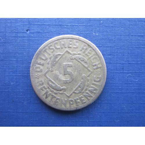 Монета 5 пфеннигов Германия 1924 Е