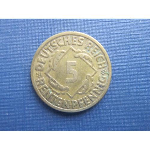 Монета 5 пфеннигов Германия 1924 F