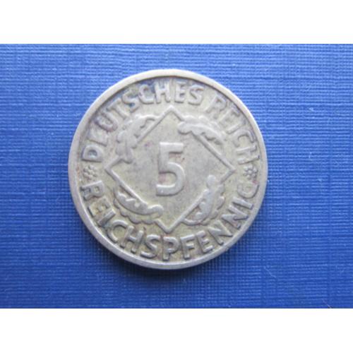 Монета 5 пфеннигов Германия 1925 D