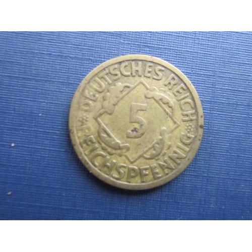 Монета 5 пфеннигов Германия 1925 Е