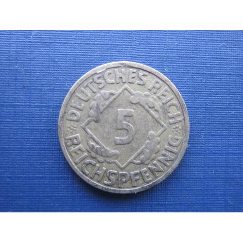 Монета 5 пфеннигов Германия 1925 G