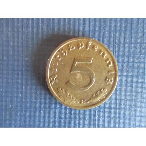 Монета 5 пфеннигов Германия 1937 Е Рейх свастика
