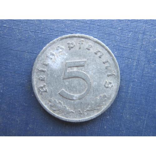 Монета 5 пфеннигов Германия 1940 А цинк Рейх свастика