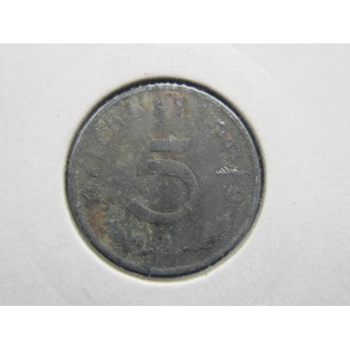 Монета 5 пфеннигов Германия 1941 А цинк Рейх свастика