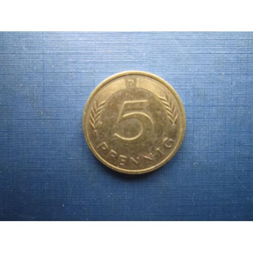 Монета 5 пфеннигов Германия ФРГ 1980 D