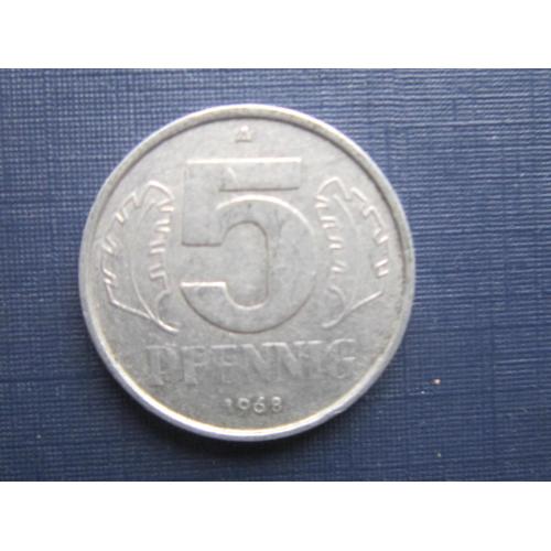 Монета 5 пфеннигов Германия ГДР 1968