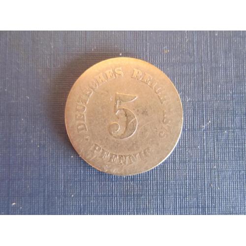 Монета 5 пфеннигов Германия империя 1875 J