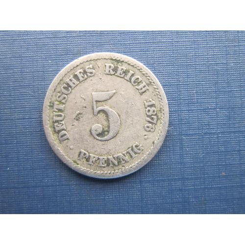 Монета 5 пфеннигов Германия империя 1876 А