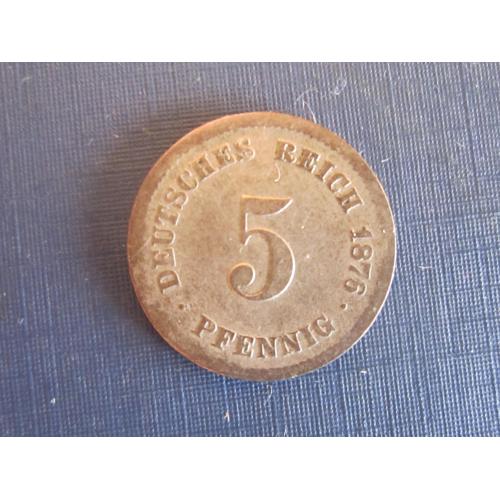 Монета 5 пфеннигов Германия империя 1876 D