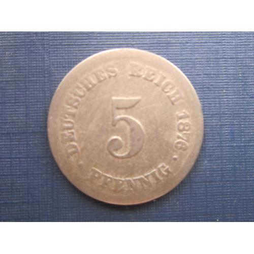 Монета 5 пфеннигов Германия империя 1876 F