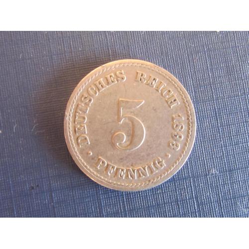 Монета 5 пфеннигов Германия империя 1893 А