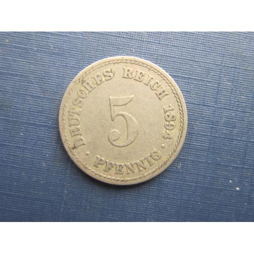 Монета 5 пфеннигов Германия империя 1894 А