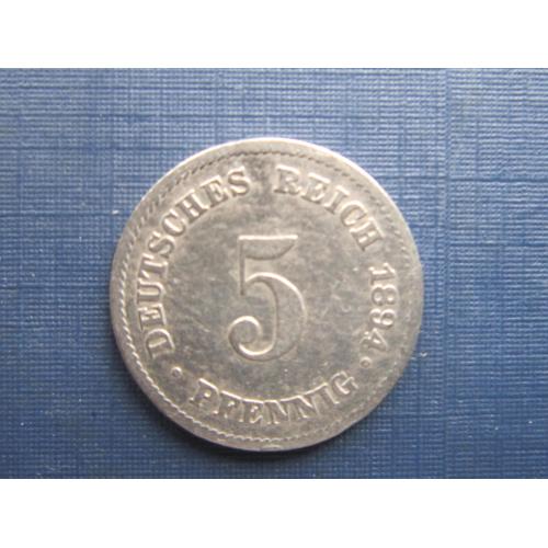 Монета 5 пфеннигов Германия империя 1894 J
