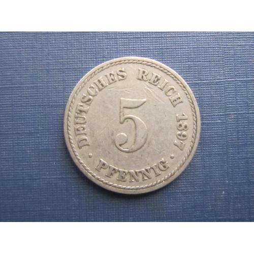 Монета 5 пфеннигов Германия империя 1897 А